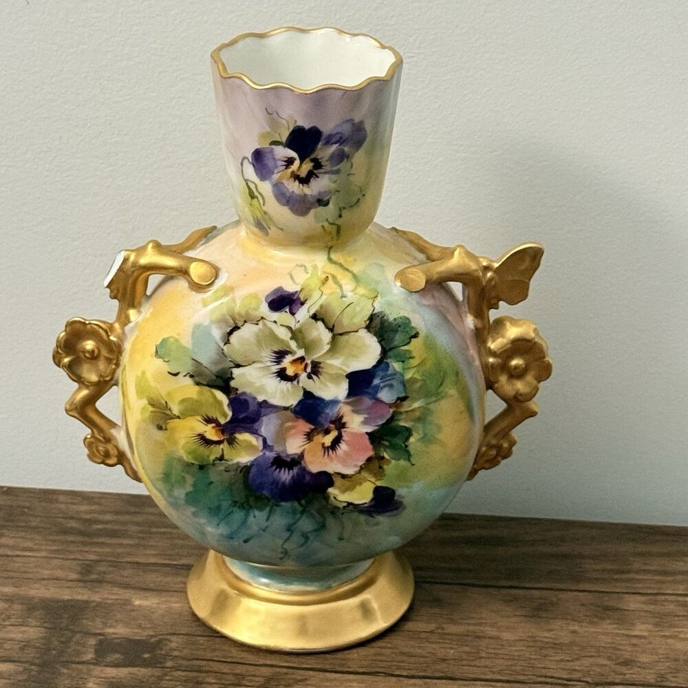 Vintage Limoges Porcelain Vase By Martial Redon | France | Broken Handle